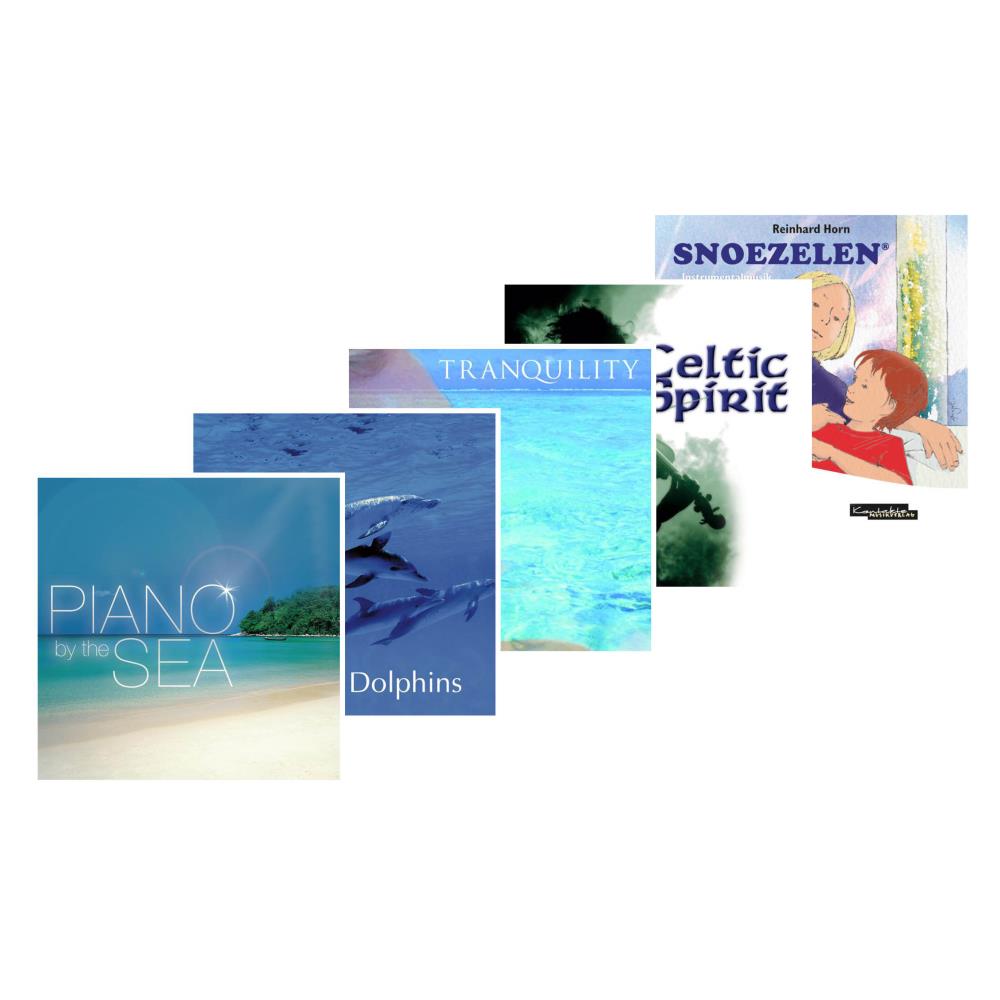 set di 5 cd musicali con musiche per sessioni in stanza Snoezelen, per conciliare il sonno, per vivere un momento di benessere