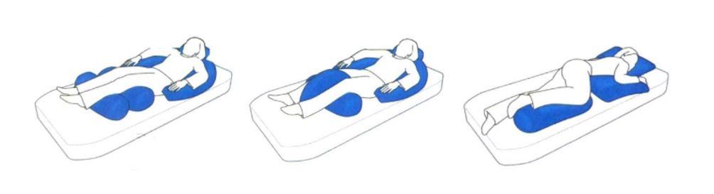 cuscino posturale cilindrico per l'uso in posizione sdraiata