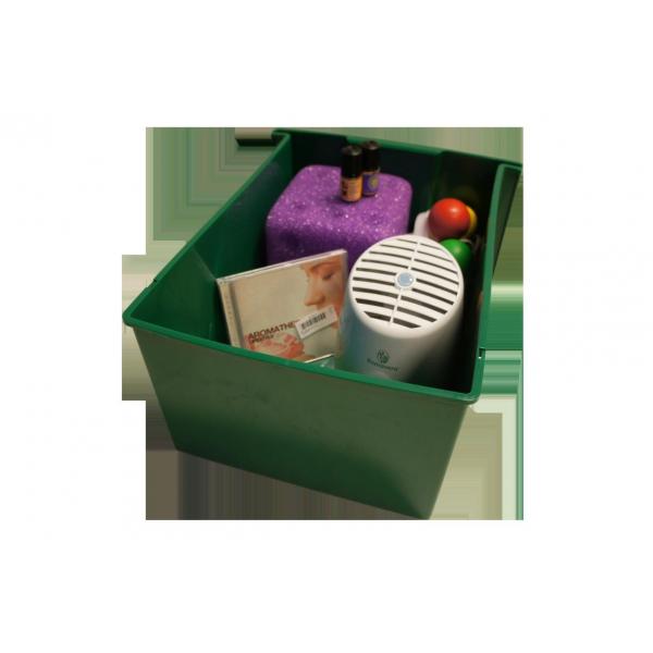 carrello con set sensoriale olfattivo, uditivo, visivo e propriocettivo