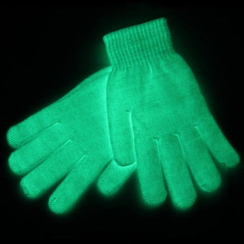 guanti che si illuminano quando vengono esposti alla luce del sole o alla luce ultravioletta