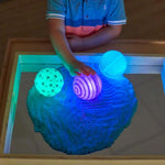 sfere tattili che si illuminano per giochi sensoriali, sviluppare la motricità fine, giocattolo fidget per persone autistiche