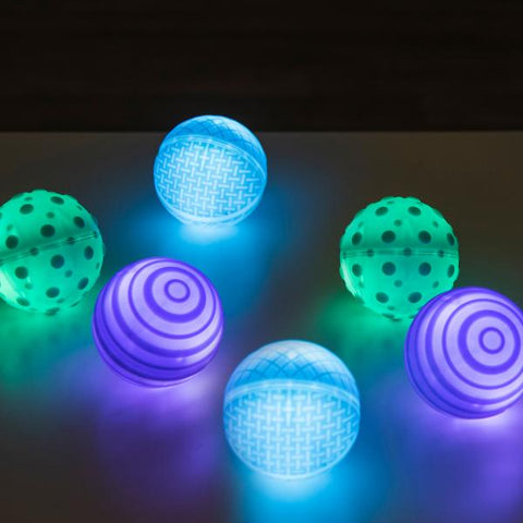 sfere tattili luminose sensoriali ricaricabili - set di 6