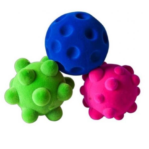palline tattili sensoriali effetto vellutato, in gomma naturale e atossica